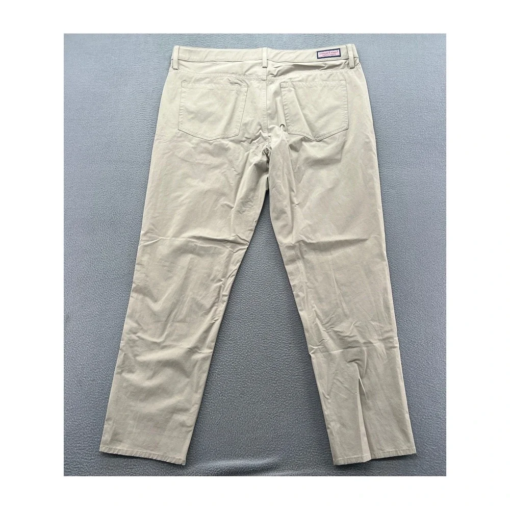 Vineyard Vines Mens On The Go Pants Mens 38x30 Khaki Tan Performance Chino